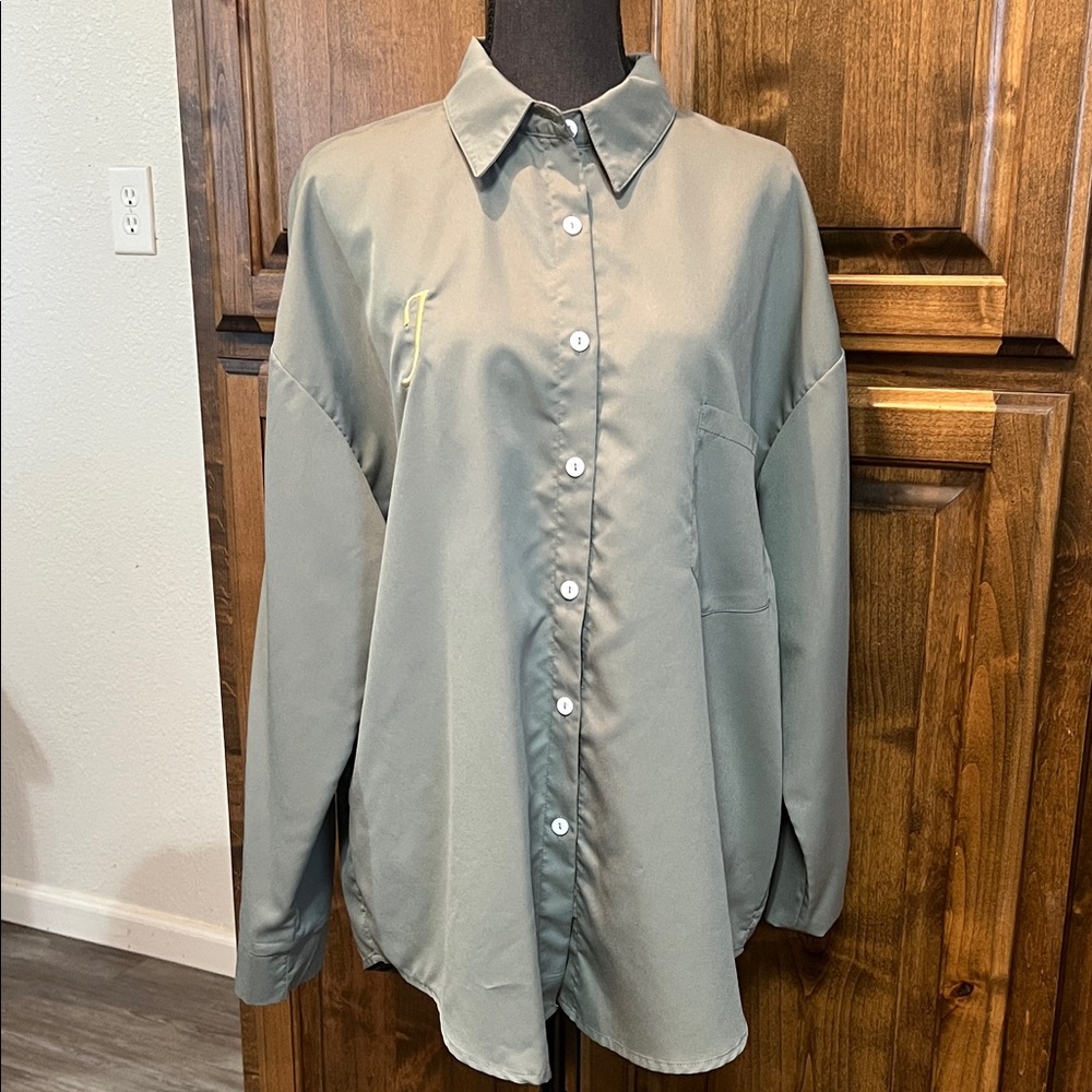 Sage Green Women’s Button down- Size L